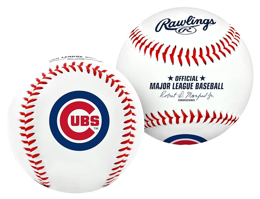 Rawlings MLB Chicago Cubs Team Logo Baseball, White, 1